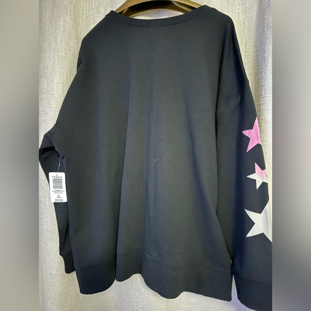 Torrid Super Soft Black Fleece Sweatshirt - Picture 4 of 4
